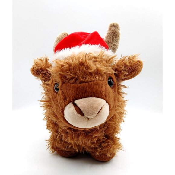 Dan Dee Highland Cow Soft w/Santa Hat Plush Toys Doll 11" - Picture 2 of 5